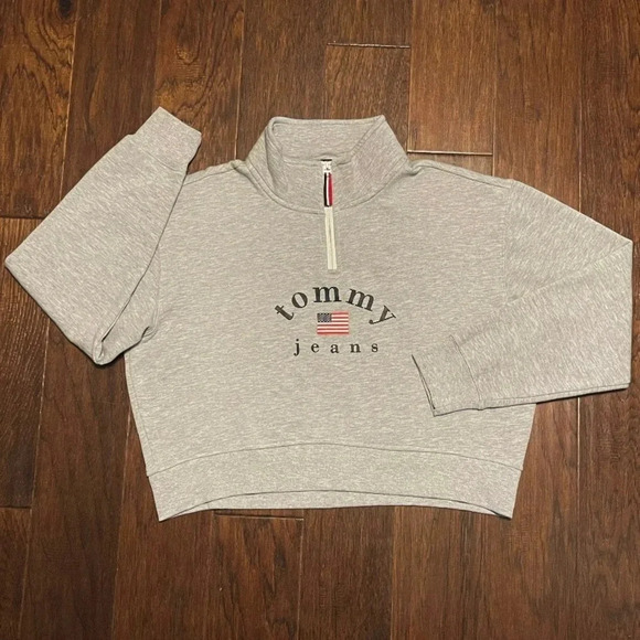 Tommy Jeans 90s Zip Pullover Sweater Y2K - Picture 1 of 10